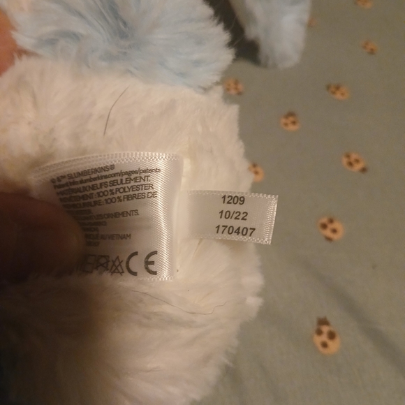 Cuddly Blue and White Plush Bunny by [Brand] - Picture 2 of 2